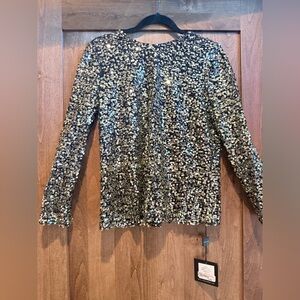 Elegant Gold Sequin Blouse